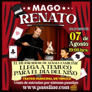 Mago Renato – Jueves 07 Agosto, 19:00 hrs.